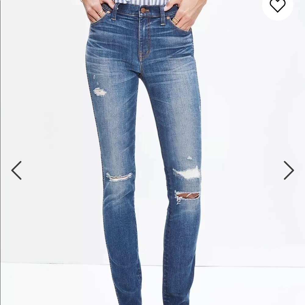 Madewell 9" High Riser Skinny Jeans Rip & Repair